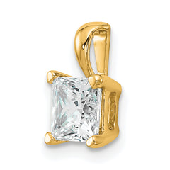 14k 1 carat Certified Lab Grown Diamond VS/SI+ G+ Princess Complete Four Prong Pendant