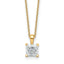 14k 1 carat Lab Grown Diamond VS+ F+ Princess Complete 18 inch Four Prong Pendant Necklace