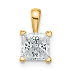 14k 1 carat Lab Grown Diamond VS/SI+ G+ Princess Complete Four Prong Pendant
