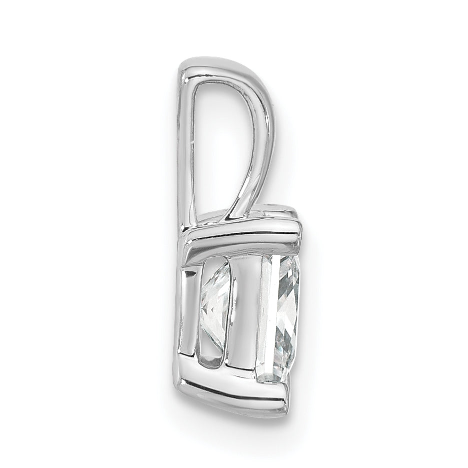 14k White Gold 1 1/2 carat Lab Grown Diamond VS/SI+ G+ Princess Complete Four Prong Pendant