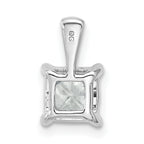 14k White Gold 1 1/2 carat Certified Lab Grown Diamond VS/SI+ G+ Princess Complete Four Prong Pendant