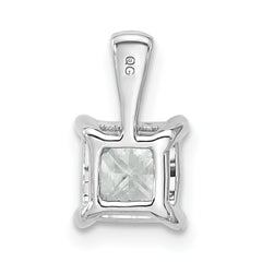 14k White Gold 1 1/2 carat Certified Lab Grown Diamond VS+ F+ Princess Complete Four Prong Pendant