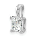 14k White Gold 1 1/2 carat Certified Lab Grown Diamond VS/SI+ G+ Princess Complete Four Prong Pendant