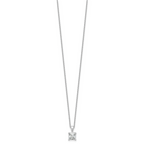 14k White Gold 1 1/2 carat Certified Lab Grown Diamond VS/SI+ G+ Princess Complete 18 inch Four Prong Pendant Necklace