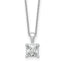14k White Gold 1 1/2 carat Lab Grown Diamond VS/SI+ G+ Princess Complete 18 inch Four Prong Pendant Necklace