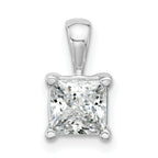 14k White Gold 1 1/2 carat Lab Grown Diamond VS/SI+ G+ Princess Complete Four Prong Pendant