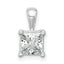 14k White Gold 1 1/2 carat Certified Lab Grown Diamond VS+ F+ Princess Complete Four Prong Pendant