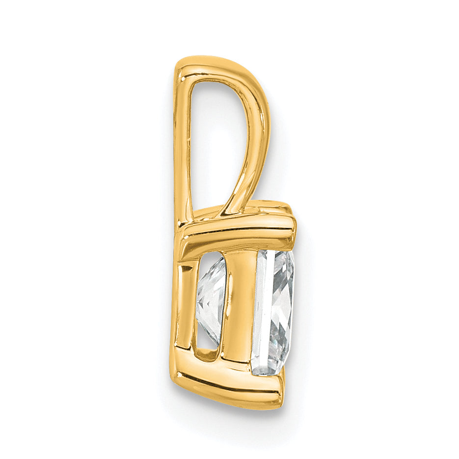 14k 1 1/2 carat Certified Lab Grown Diamond VS/SI+ G+ Princess Complete Four Prong Pendant