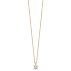 14k 1 1/2 carat Certified Lab Grown Diamond VS+ F+ Princess Complete 18 inch Four Prong Pendant Necklace