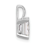 14k White Gold 2 carat Lab Grown Diamond VS+ F+ Princess Complete Four Prong Pendant