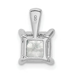 14k White Gold 2 carat Certified Lab Grown Diamond VS+ F+ Princess Complete 18 inch Four Prong Pendant Necklace