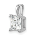 14k White Gold 2 carat Certified Lab Grown Diamond VS/SI+ G+ Princess Complete Four Prong Pendant