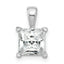 14k White Gold 2 carat Lab Grown Diamond VS+ F+ Princess Complete Four Prong Pendant