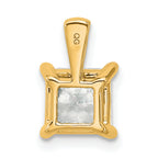 14k 2 carat Certified Lab Grown Diamond VS/SI+ G+ Princess Complete Four Prong Pendant