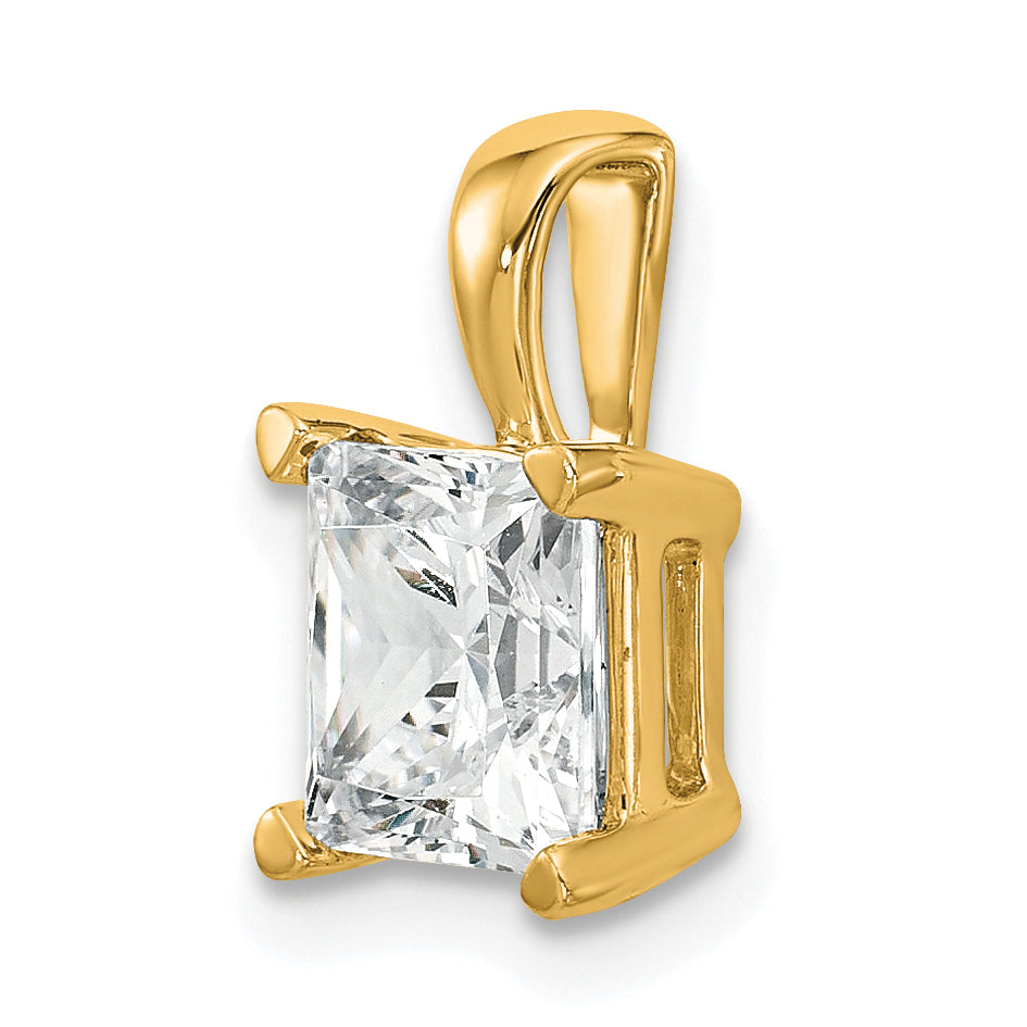 14k 2 carat Certified Lab Grown Diamond VS+ F+ Princess Complete Four Prong Pendant