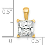 14k 2 carat Certified Lab Grown Diamond VS/SI+ G+ Princess Complete Four Prong Pendant