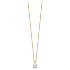 14k 2 carat Lab Grown Diamond VS+ F+ Princess Complete 18 inch Four Prong Pendant Necklace