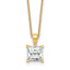 14k 2 carat Certified Lab Grown Diamond VS/SI+ G+ Princess Complete 18 inch Four Prong Pendant Necklace