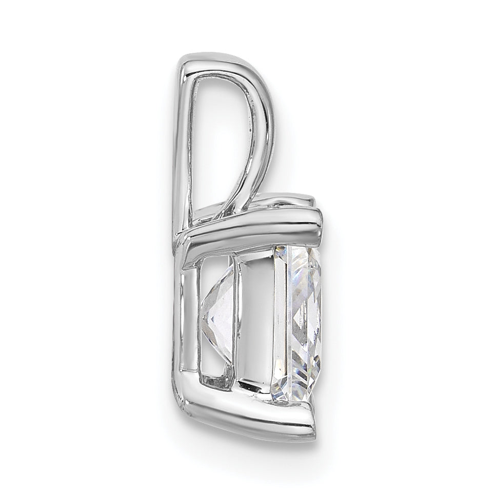 14k White Gold 2 1/2 carat Certified Lab Grown Diamond VS+ F+ Princess Complete Four Prong Pendant