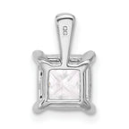 14k White Gold 2 1/2 carat Lab Grown Diamond VS/SI+ G+ Princess Complete Four Prong Pendant