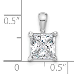 14k White Gold 2 1/2 carat Certified Lab Grown Diamond VS+ F+ Princess Complete Four Prong Pendant