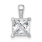 14k White Gold 2 1/2 carat Lab Grown Diamond VS+ F+ Princess Complete Four Prong Pendant