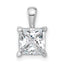 14k White Gold 2 1/2 carat Lab Grown Diamond VS+ F+ Princess Complete Four Prong Pendant