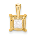 14k 2 1/2 carat Lab Grown Diamond VS+ F+ Princess Complete Four Prong Pendant