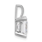 14k White Gold 3 carat Certified Lab Grown Diamond VS/SI+ G+ Princess Complete Four Prong Pendant