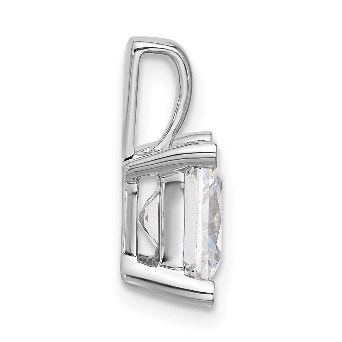 14k White Gold 3 carat Certified Lab Grown Diamond VS/SI+ G+ Princess Complete Four Prong Pendant