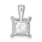 14k White Gold 3 carat Lab Grown Diamond VS/SI+ G+ Princess Complete Four Prong Pendant