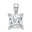 14k White Gold 3 carat Certified Lab Grown Diamond VS+ F+ Princess Complete Four Prong Pendant