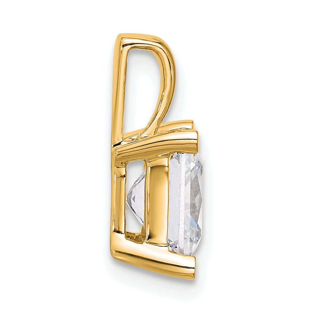 14k 3 carat Lab Grown Diamond VS/SI+ G+ Princess Complete Four Prong Pendant