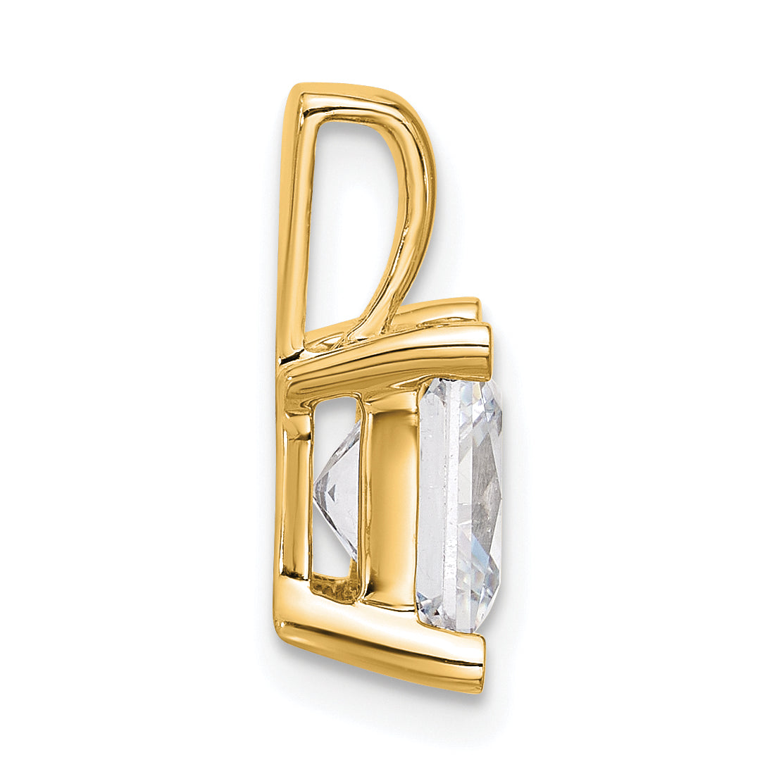 14k 3 carat Lab Grown Diamond VS/SI+ G+ Princess Complete Four Prong Pendant