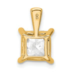 14k 3 carat Certified Lab Grown Diamond VS+ F+ Princess Complete Four Prong Pendant