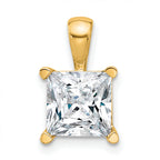 14k 3 carat Certified Lab Grown Diamond VS/SI+ G+ Princess Complete Four Prong Pendant