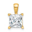 14k 3 carat Lab Grown Diamond VS+ F+ Princess Complete Four Prong Pendant