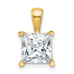 14k 3 carat Certified Lab Grown Diamond VS+ F+ Princess Complete Four Prong Pendant