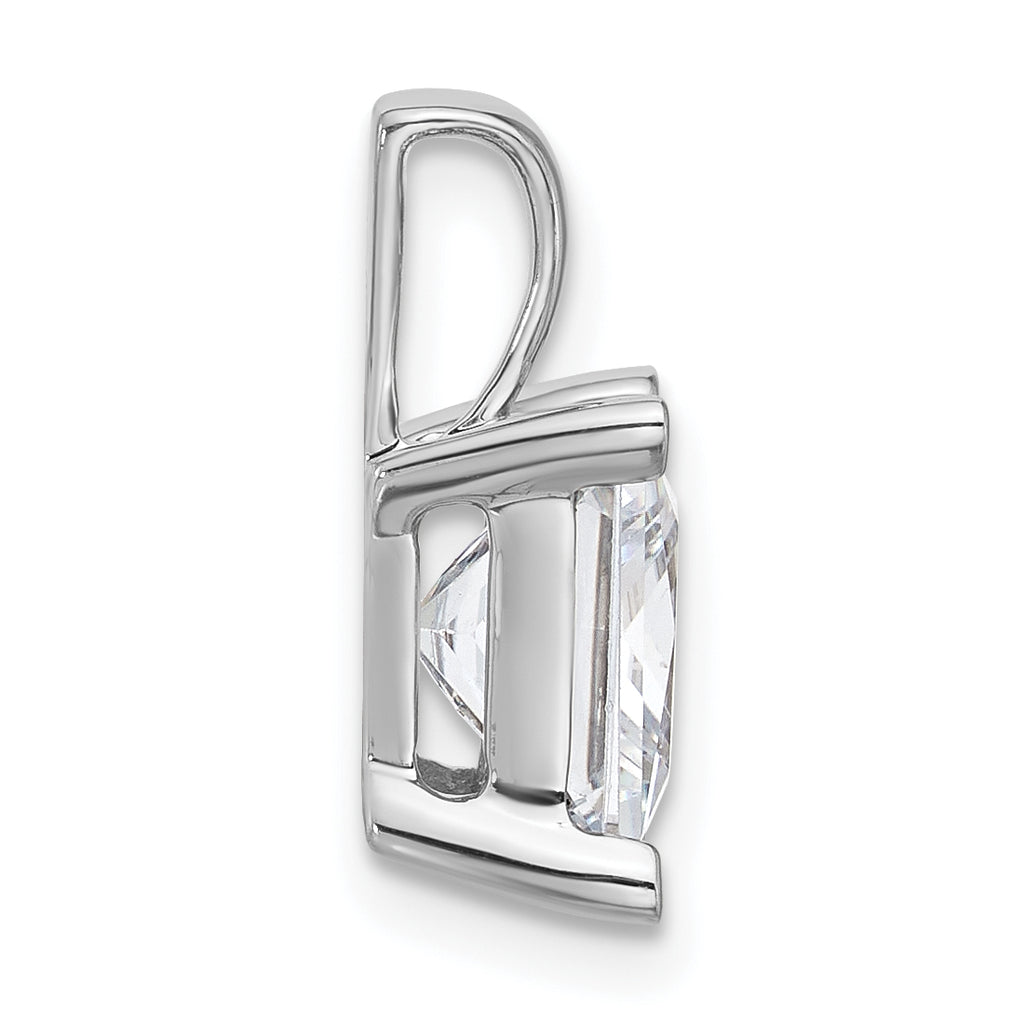 14k White Gold 4 carat Certified Lab Grown Diamond VS/SI+ G+ Princess Complete Four Prong Pendant