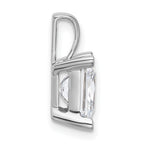 14k White Gold 4 carat Lab Grown Diamond VS+ F+ Princess Complete Four Prong Pendant