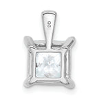 14k White Gold 4 carat Lab Grown Diamond VS/SI+ G+ Princess Complete Four Prong Pendant