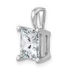 14k White Gold 4 carat Certified Lab Grown Diamond VS+ F+ Princess Complete Four Prong Pendant