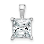 14k White Gold 4 carat Certified Lab Grown Diamond VS/SI+ G+ Princess Complete Four Prong Pendant