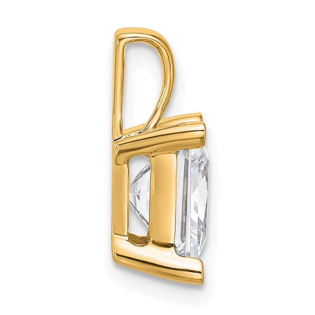 14k 4 carat Lab Grown Diamond VS/SI+ G+ Princess Complete Four Prong Pendant