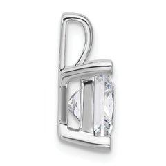 14k White Gold 5 carat Certified Lab Grown Diamond VS/SI+ G+ Princess Complete Four Prong Pendant