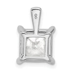 14k White Gold 5 carat Lab Grown Diamond VS/SI+ G+ Princess Complete Four Prong Pendant