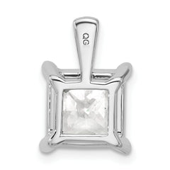 14k White Gold 5 carat Certified Lab Grown Diamond VS+ F+ Princess Complete Four Prong Pendant
