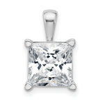14k White Gold 5 carat Certified Lab Grown Diamond VS+ F+ Princess Complete Four Prong Pendant