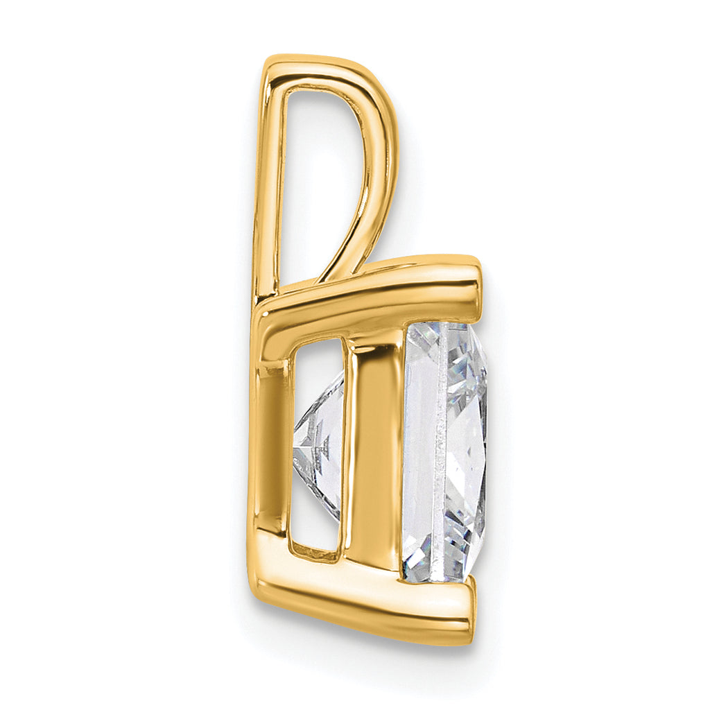 14k 5 carat Lab Grown Diamond VS/SI+ G+ Princess Complete Four Prong Pendant