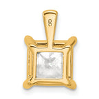 14k 5 carat Certified Lab Grown Diamond VS/SI+ G+ Princess Complete Four Prong Pendant